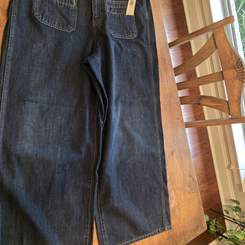 Old navy high rise baggy wide leg jeans 10 petite